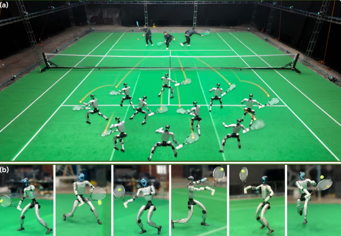 人形机器人打网球